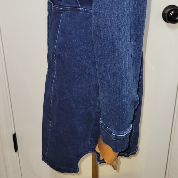 Free People Amber Button-Up Denim Mini Dress Size 2 Western Utility Chic - Picture 8 of 12